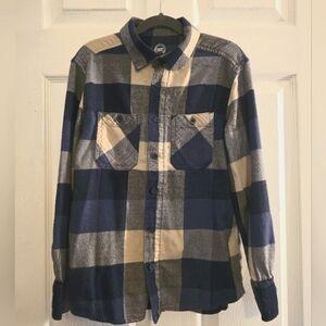 Wonder Nation boys blue/black flannel shirt, size large